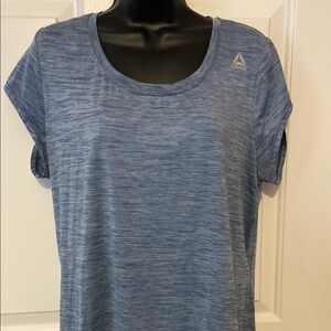 Reebok women’s workout top mighty stripe blue & gray